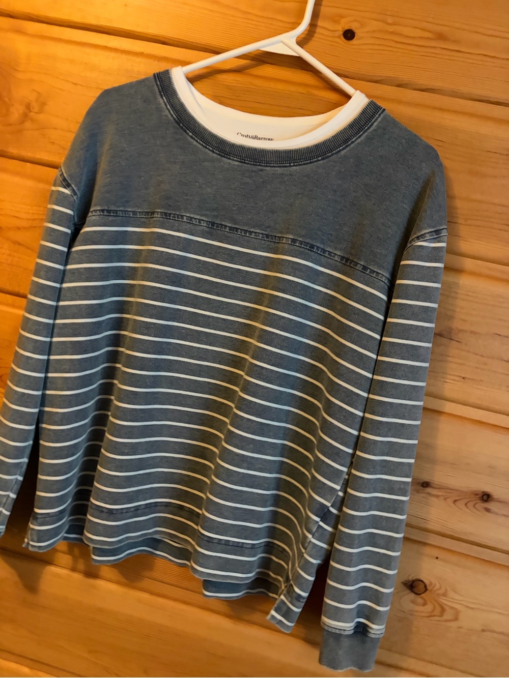 croft & barrow Blue and White Striped Long-Sleeve Tee